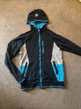 lululemon athletica Black, Gray & Teal Zip-Up Hoodie
